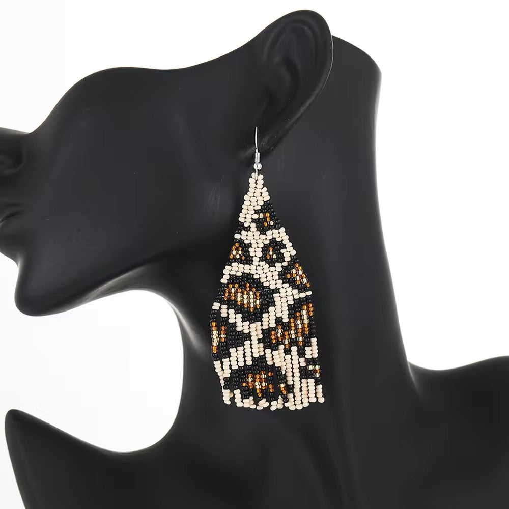 Bohemia Handmade Beads Leopard Vintage Earrings