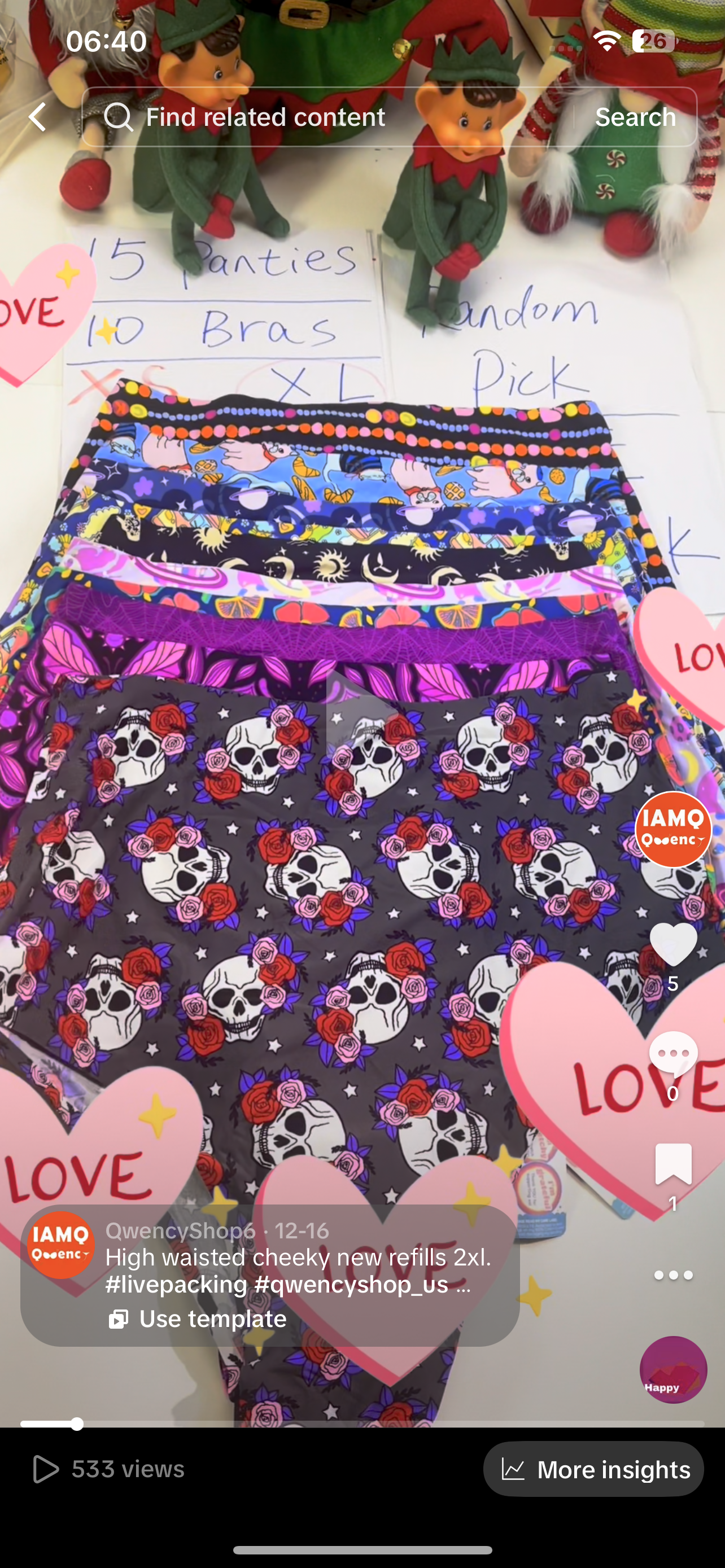 【Qwency's TIKTOK LIVE】 Ladies Panties / Men Boxer- Free Ship/True to Size/Random Pick/Nice Brands Mix