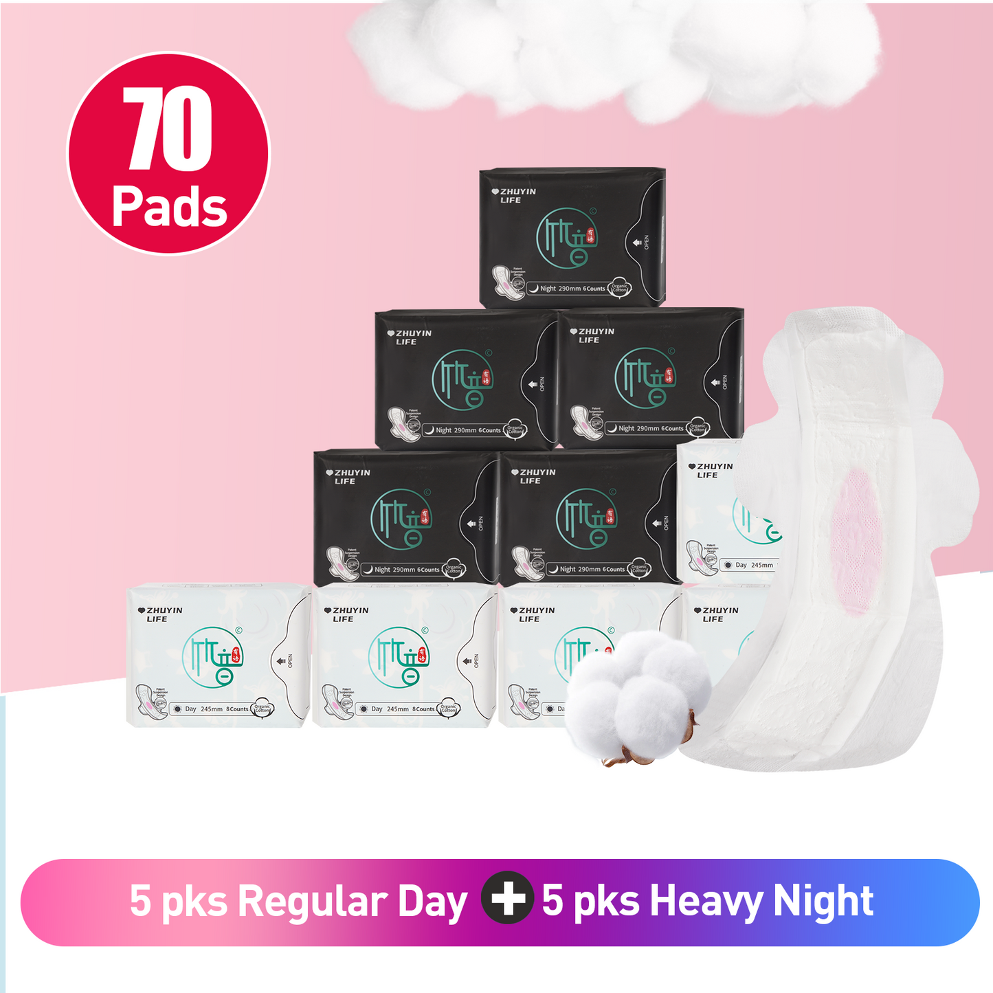 10Packs Zhuyin Menstrual Super Magic Absorptive Pads Qwency's Recommendation