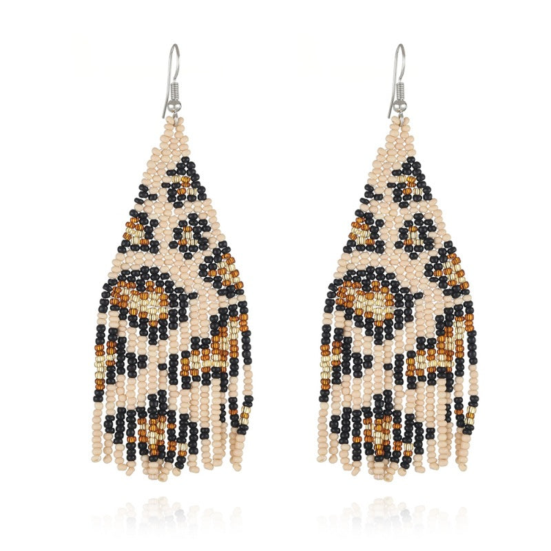 Bohemia Handmade Beads Leopard Vintage Earrings