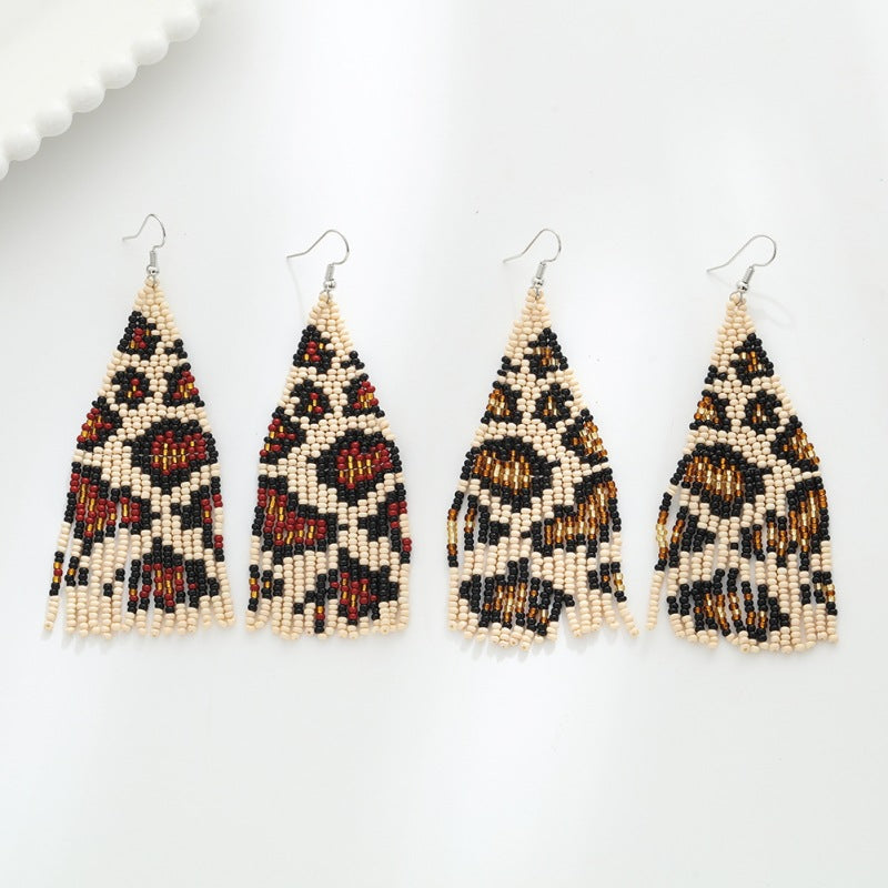 Bohemia Handmade Beads Leopard Vintage Earrings