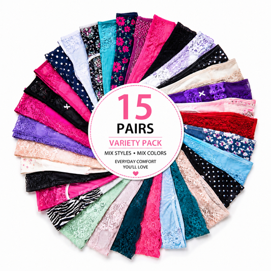【Qwency's TIKTOK LIVE】 Women 15pcs Variety Panties / Bras Bundles- Free Ship/True to Size XS-4XL /Random Select/ Nice Brands Mix