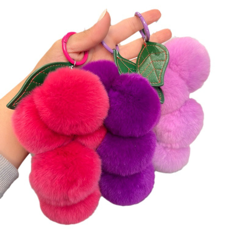 Fluffy Grape Key Chain