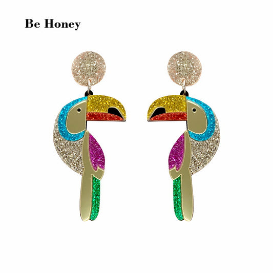 Parrot Bling Bling Glitter Earrings